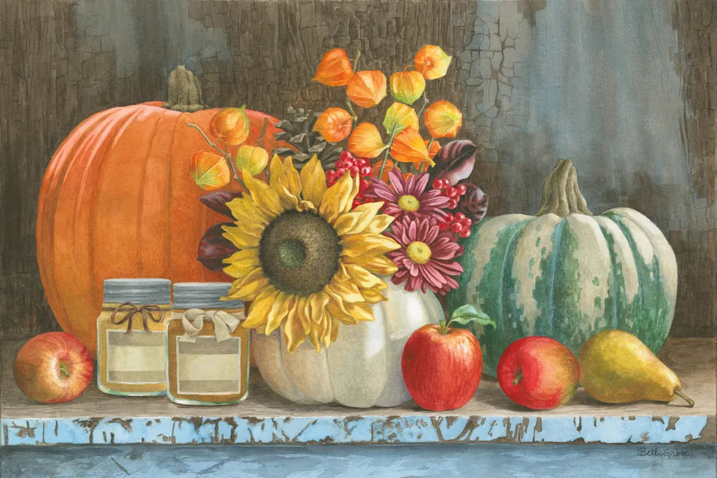 Harvest Bench by Beth Grove. SKU 19999i. Archival Giclee Fine art print for wall decor.