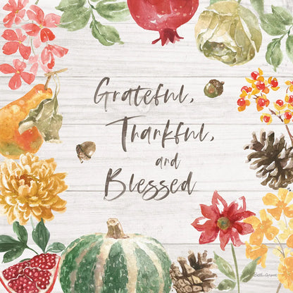 Harvest Bouquet II Shiplap by Beth Grove. SKU 57889a. Archival Giclee Fine art print for wall decor.