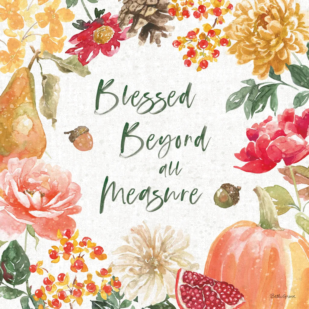 Harvest Bouquet III by Beth Grove. SKU 53777a. Archival Giclee Fine art print for wall decor.