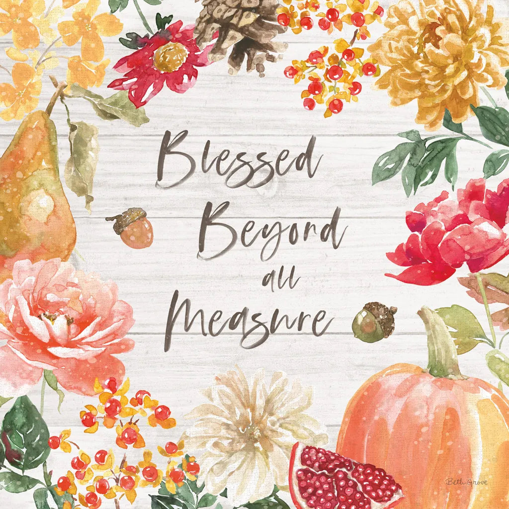 Harvest Bouquet III Shiplap by Beth Grove. SKU 57890a. Archival Giclee Fine art print for wall decor.