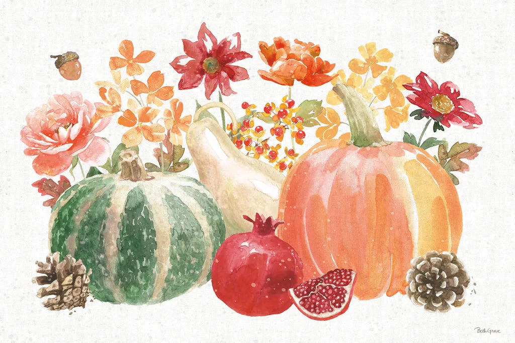 Harvest Bouquet IV by Beth Grove. SKU 53778i. Archival Giclee Fine art print for wall decor.