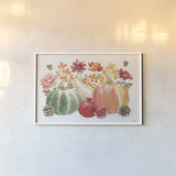 Harvest Bouquet IV by Beth Grove. shown as a paper print in a white frame. Available as a archival giclee rolled canvas, fine art paper, or poster print. SKU 53778i.