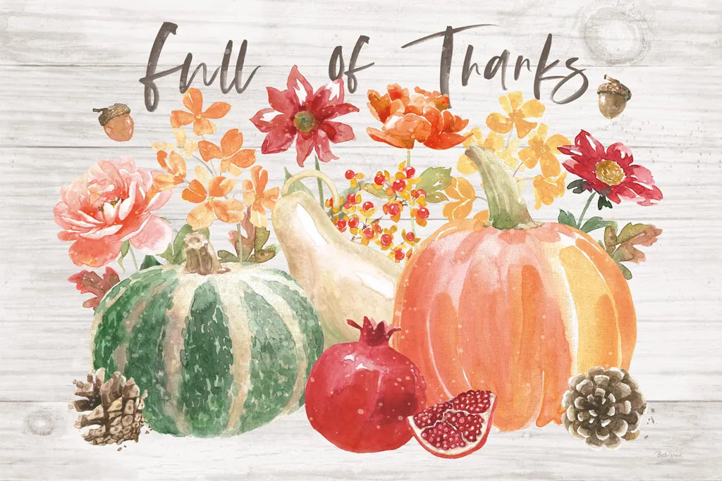Harvest Bouquet IV Full of Thanks by Beth Grove. SKU 57891i. Archival Giclee Fine art print for wall decor.