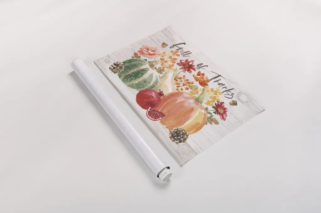 Harvest Bouquet IV Full of Thanks by Beth Grove. shown as a rolled paper print. Available as archival giclee rolled canvas, fine art paper, or poster print. SKU 57891i.