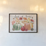 Harvest Bouquet IV Full of Thanks by Beth Grove. shown as a paper print in a black flame. Available as a archival giclee rolled canvas, fine art paper, or poster print. SKU 57891i.