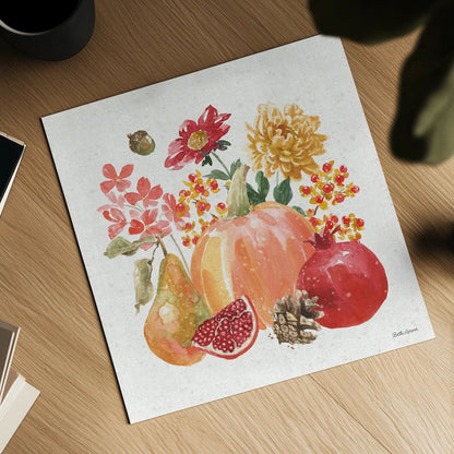 Harvest Bouquet VI by Beth Grove. Shown as a detailed flat fine art print, highlighting archival giclee quality. Available as an archival giclee rolled canvas, fine art paper, or poster print. SKU 53780a.