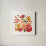 Harvest Bouquet VI by Beth Grove. Shown in a crisp white glass frame for a clean and minimalist style. Available as an archival giclee rolled canvas, fine art paper, or poster print. SKU 53780a.