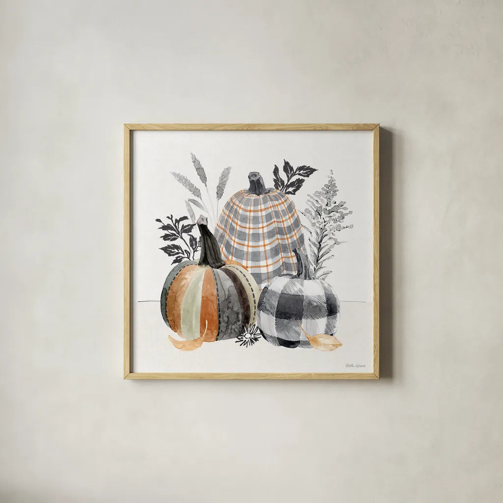 Harvest Classics II by Beth Grove. Shown in a natural wood glass frame for a timeless modern aesthetic. Available as an archival giclee rolled canvas, fine art paper, or poster print. SKU 76737a.