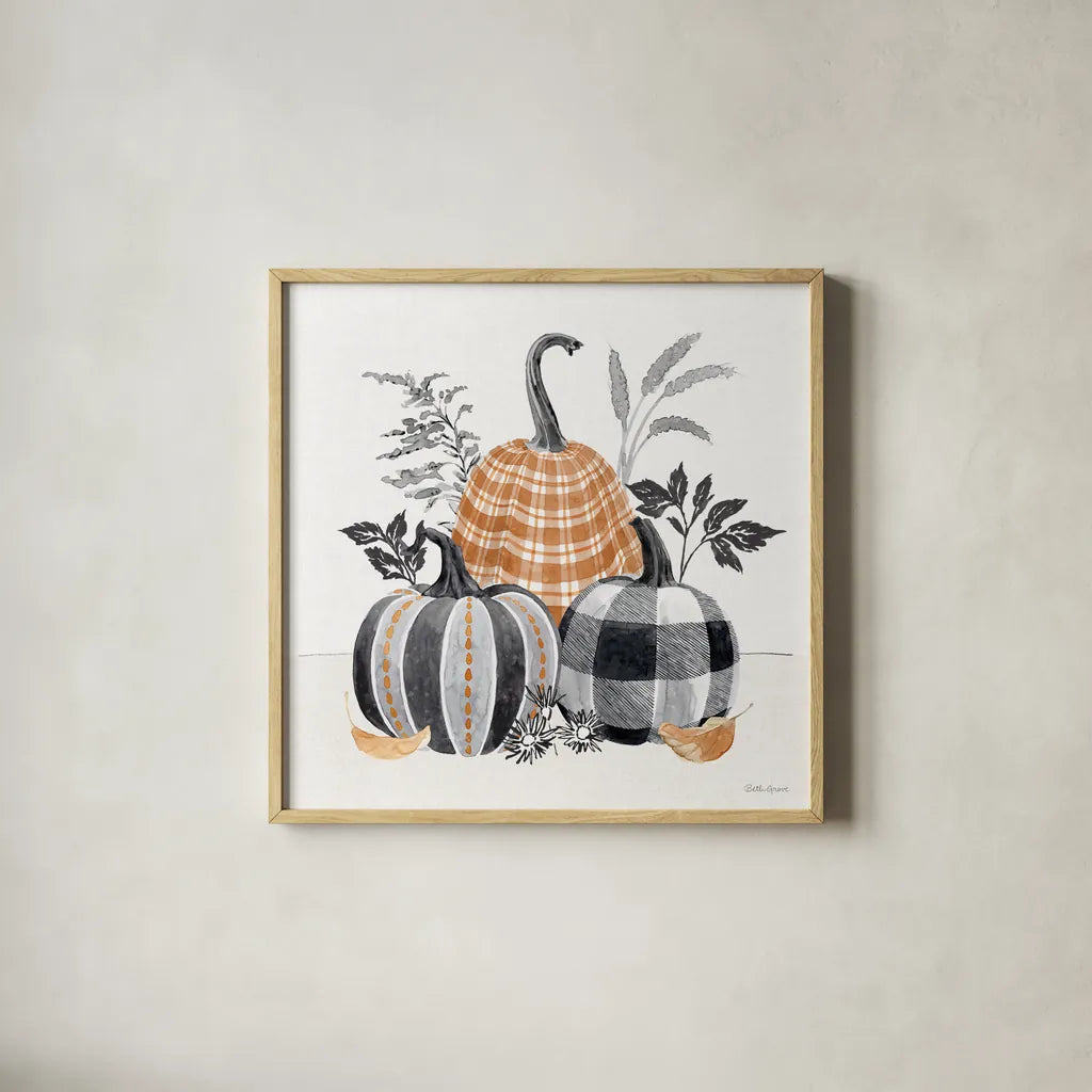 Harvest Classics III by Beth Grove. Shown in a natural wood glass frame for a timeless modern aesthetic. Available as an archival giclee rolled canvas, fine art paper, or poster print. SKU 76738a.
