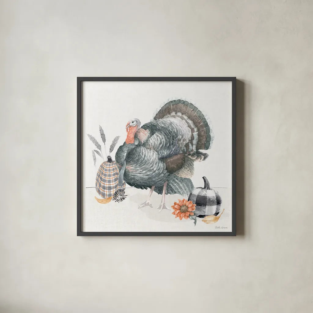 Harvest Classics IX by Beth Grove. Shown in a sleek black glass frame for a contemporary gallery look. Available as an archival giclee rolled canvas, fine art paper, or poster print. SKU 77557a.