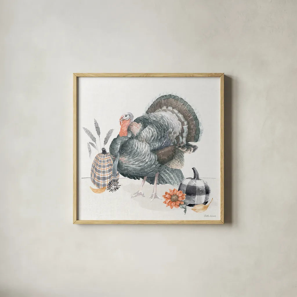 Harvest Classics IX by Beth Grove. Shown in a natural wood glass frame for a timeless modern aesthetic. Available as an archival giclee rolled canvas, fine art paper, or poster print. SKU 77557a.