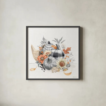 Harvest Classics VIII by Beth Grove. Shown in a sleek black glass frame for a contemporary gallery look. Available as an archival giclee rolled canvas, fine art paper, or poster print. SKU 77556a.
