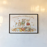Harvest Dogs I by Beth Grove. shown as a paper print in a black flame. Available as a archival giclee rolled canvas, fine art paper, or poster print. SKU 61653i.