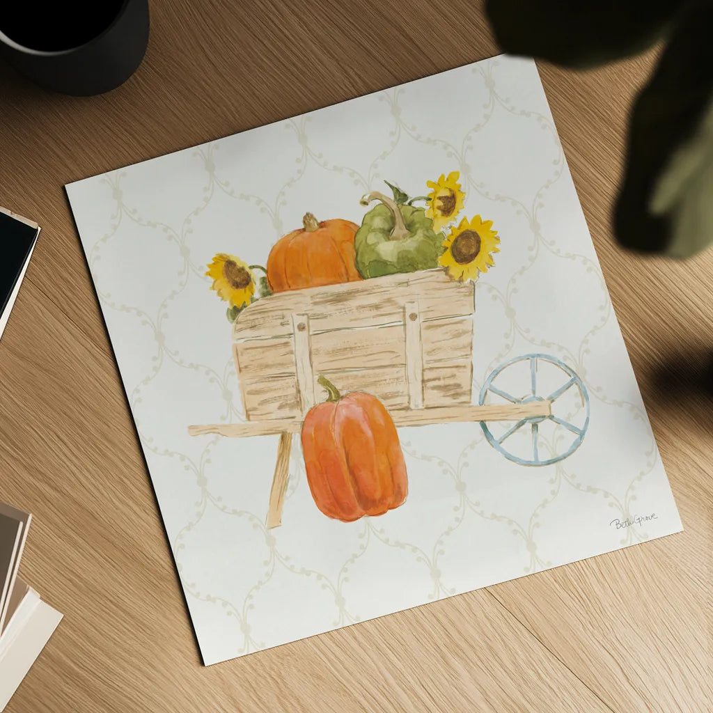 Harvest Wishes I by Beth Grove. Shown as a detailed flat fine art print, highlighting archival giclee quality. Available as an archival giclee rolled canvas, fine art paper, or poster print. SKU 100678a.