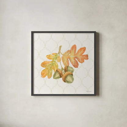 Harvest Wishes III by Beth Grove. Shown in a sleek black glass frame for a contemporary gallery look. Available as an archival giclee rolled canvas, fine art paper, or poster print. SKU 100680a.