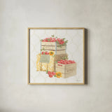 Harvest Wishes IX by Beth Grove. Shown in a natural wood glass frame for a timeless modern aesthetic. Available as an archival giclee rolled canvas, fine art paper, or poster print. SKU 105052a.