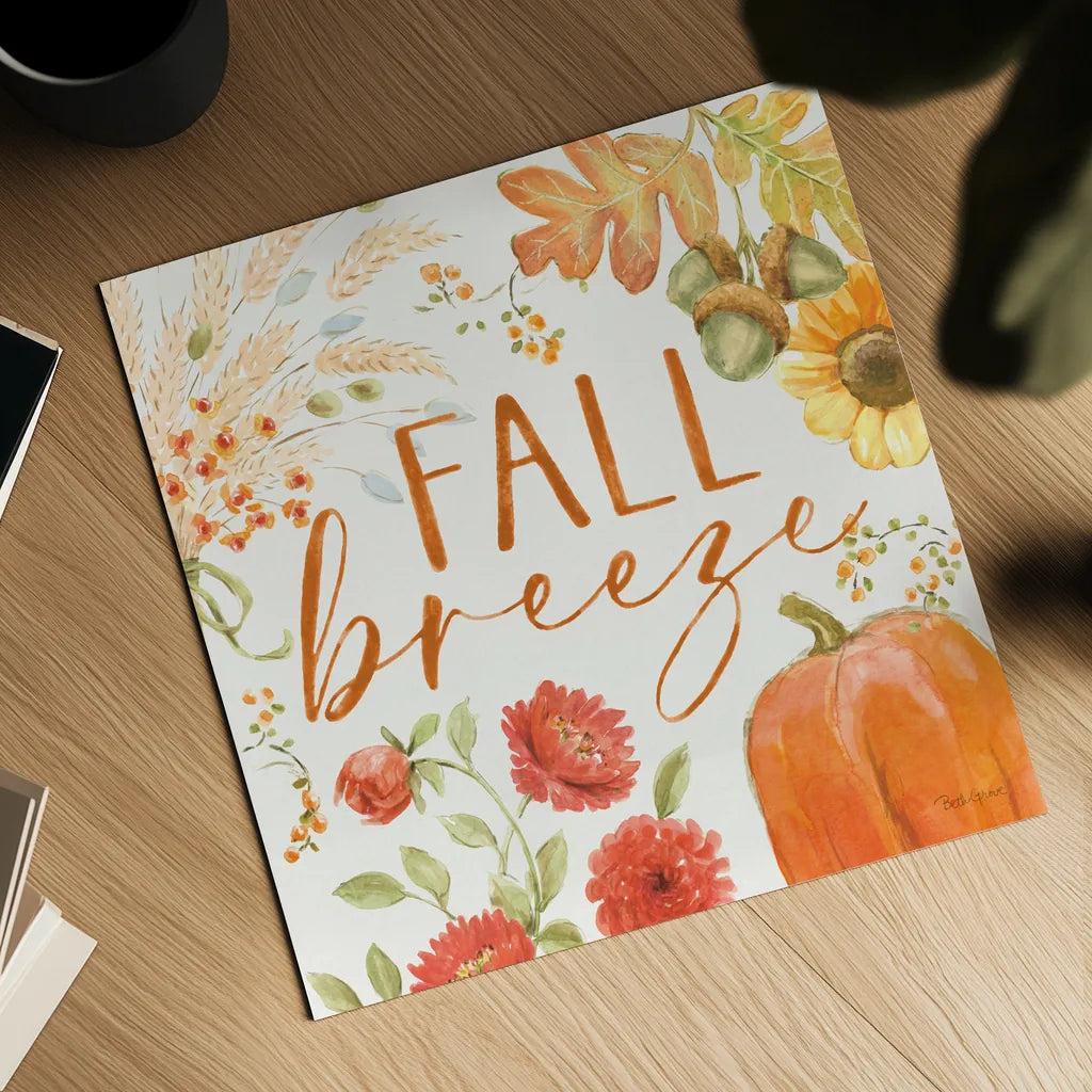 Harvest Wishes VII by Beth Grove. Shown as a detailed flat fine art print, highlighting archival giclee quality. Available as an archival giclee rolled canvas, fine art paper, or poster print. SKU 100684a.