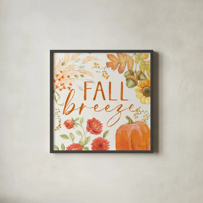 Harvest Wishes VII by Beth Grove. Shown in a sleek black glass frame for a contemporary gallery look. Available as an archival giclee rolled canvas, fine art paper, or poster print. SKU 100684a.