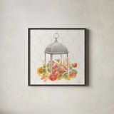 Harvest Wishes X by Beth Grove. Shown in a sleek black glass frame for a contemporary gallery look. Available as an archival giclee rolled canvas, fine art paper, or poster print. SKU 105053a.