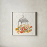 Harvest Wishes X by Beth Grove. Shown in a crisp white glass frame for a clean and minimalist style. Available as an archival giclee rolled canvas, fine art paper, or poster print. SKU 105053a.