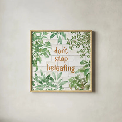 Herb Garden VI by Beth Grove. Shown in a natural wood glass frame for a timeless modern aesthetic. Available as an archival giclee rolled canvas, fine art paper, or poster print. SKU 66649a.