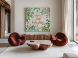 Herb Garden VI by Beth Grove. Shown as extra-large giant wall art in a modern living room. Available as an archival giclee rolled canvas, fine art paper, or poster print. SKU 66649a.