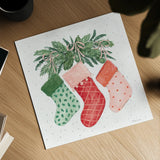 Holiday Bows II by Beth Grove. Shown as a detailed flat fine art print, highlighting archival giclee quality. Available as an archival giclee rolled canvas, fine art paper, or poster print. SKU 100094a.