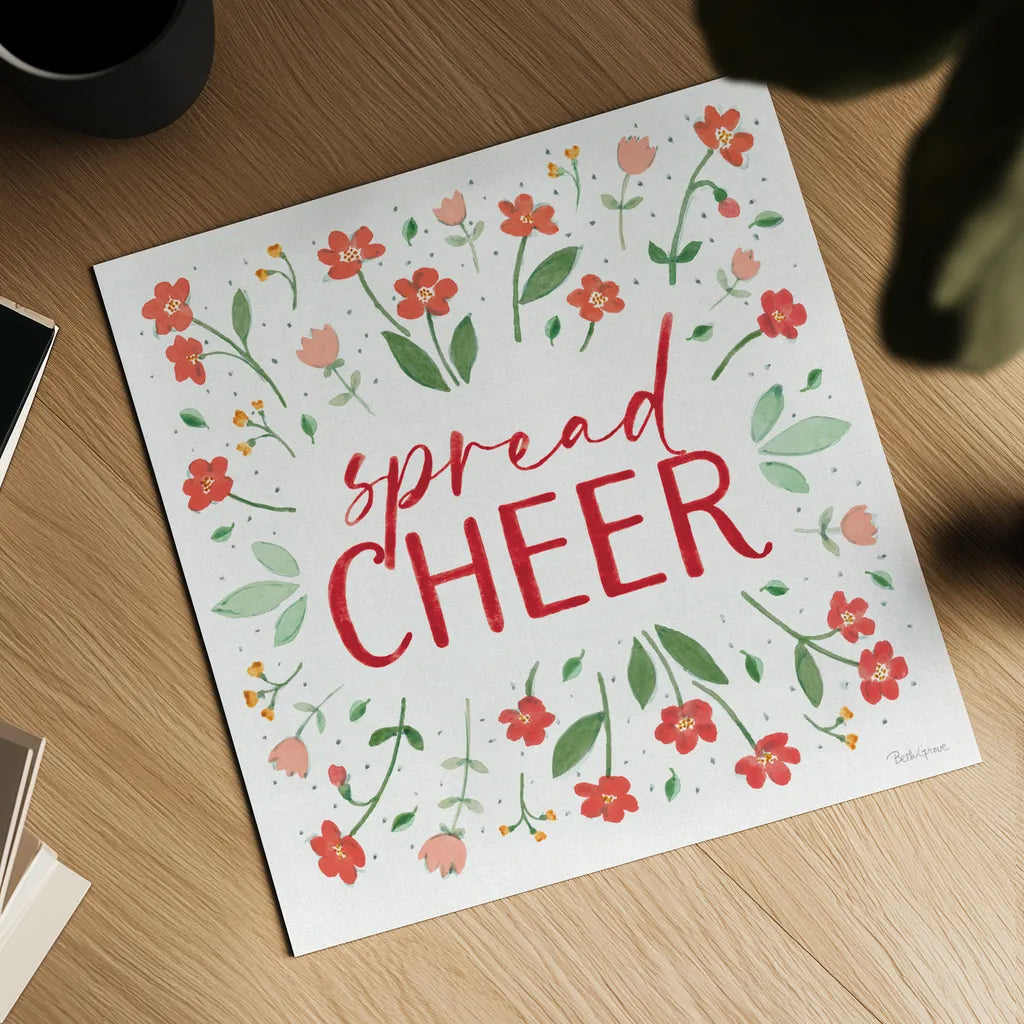 Holiday Bows V by Beth Grove. Shown as a detailed flat fine art print, highlighting archival giclee quality. Available as an archival giclee rolled canvas, fine art paper, or poster print. SKU 100097a.