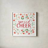 Holiday Bows V by Beth Grove. Shown in a crisp white glass frame for a clean and minimalist style. Available as an archival giclee rolled canvas, fine art paper, or poster print. SKU 100097a.