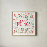 Holiday Bows VI by Beth Grove. Shown in a natural wood glass frame for a timeless modern aesthetic. Available as an archival giclee rolled canvas, fine art paper, or poster print. SKU 100098a.