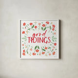 Holiday Bows VI by Beth Grove. Shown in a crisp white glass frame for a clean and minimalist style. Available as an archival giclee rolled canvas, fine art paper, or poster print. SKU 100098a.