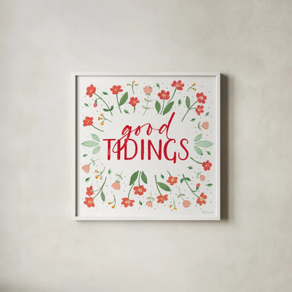 Holiday Bows VI by Beth Grove. Shown in a crisp white glass frame for a clean and minimalist style. Available as an archival giclee rolled canvas, fine art paper, or poster print. SKU 100098a.