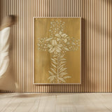 Holiday Cross IV by Beth Grove. shown as over sized large wall art. Available as an archival giclee rolled canvas, fine art paper, or poster print. SKU 29188h.