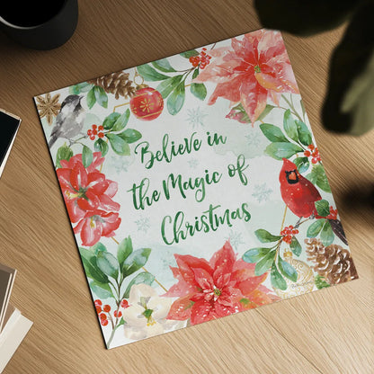 Holiday Flora III by Beth Grove. Shown as a detailed flat fine art print, highlighting archival giclee quality. Available as an archival giclee rolled canvas, fine art paper, or poster print. SKU 52212a.