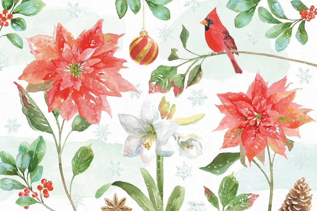 Holiday Flora IV by Beth Grove. SKU 52213i. Archival Giclee Fine art print for wall decor.