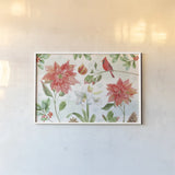 Holiday Flora IV by Beth Grove. shown as a paper print in a white frame. Available as a archival giclee rolled canvas, fine art paper, or poster print. SKU 52213i.