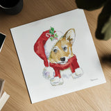 Holiday Paws VIII on White by Beth Grove. Shown as a detailed flat fine art print, highlighting archival giclee quality. Available as an archival giclee rolled canvas, fine art paper, or poster print. SKU 50886a.