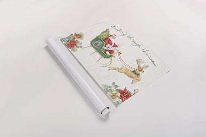 Holiday Traditions I Poinsettia by Beth Grove. shown as a rolled paper print. Available as archival giclee rolled canvas, fine art paper, or poster print. SKU 97640i.