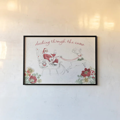 Holiday Traditions I Red by Beth Grove. shown as a paper print in a black flame. Available as a archival giclee rolled canvas, fine art paper, or poster print. SKU 86443i.