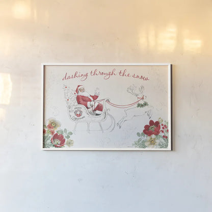 Holiday Traditions I Red by Beth Grove. shown as a paper print in a white frame. Available as a archival giclee rolled canvas, fine art paper, or poster print. SKU 86443i.