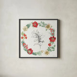 Holiday Traditions IX by Beth Grove. Shown in a sleek black glass frame for a contemporary gallery look. Available as an archival giclee rolled canvas, fine art paper, or poster print. SKU 86437a.