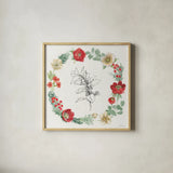 Holiday Traditions IX by Beth Grove. Shown in a natural wood glass frame for a timeless modern aesthetic. Available as an archival giclee rolled canvas, fine art paper, or poster print. SKU 86437a.