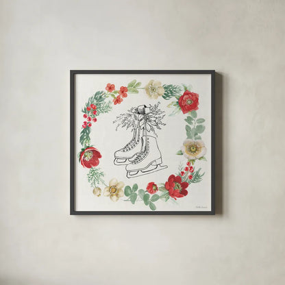 Holiday Traditions VII by Beth Grove. Shown in a sleek black glass frame for a contemporary gallery look. Available as an archival giclee rolled canvas, fine art paper, or poster print. SKU 86435a.