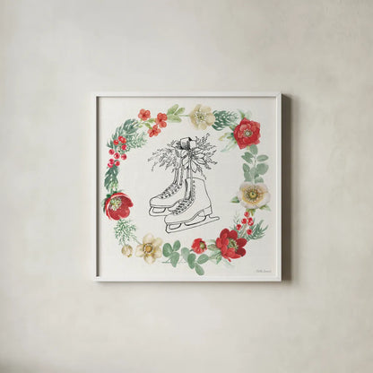 Holiday Traditions VII by Beth Grove. Shown in a crisp white glass frame for a clean and minimalist style. Available as an archival giclee rolled canvas, fine art paper, or poster print. SKU 86435a.