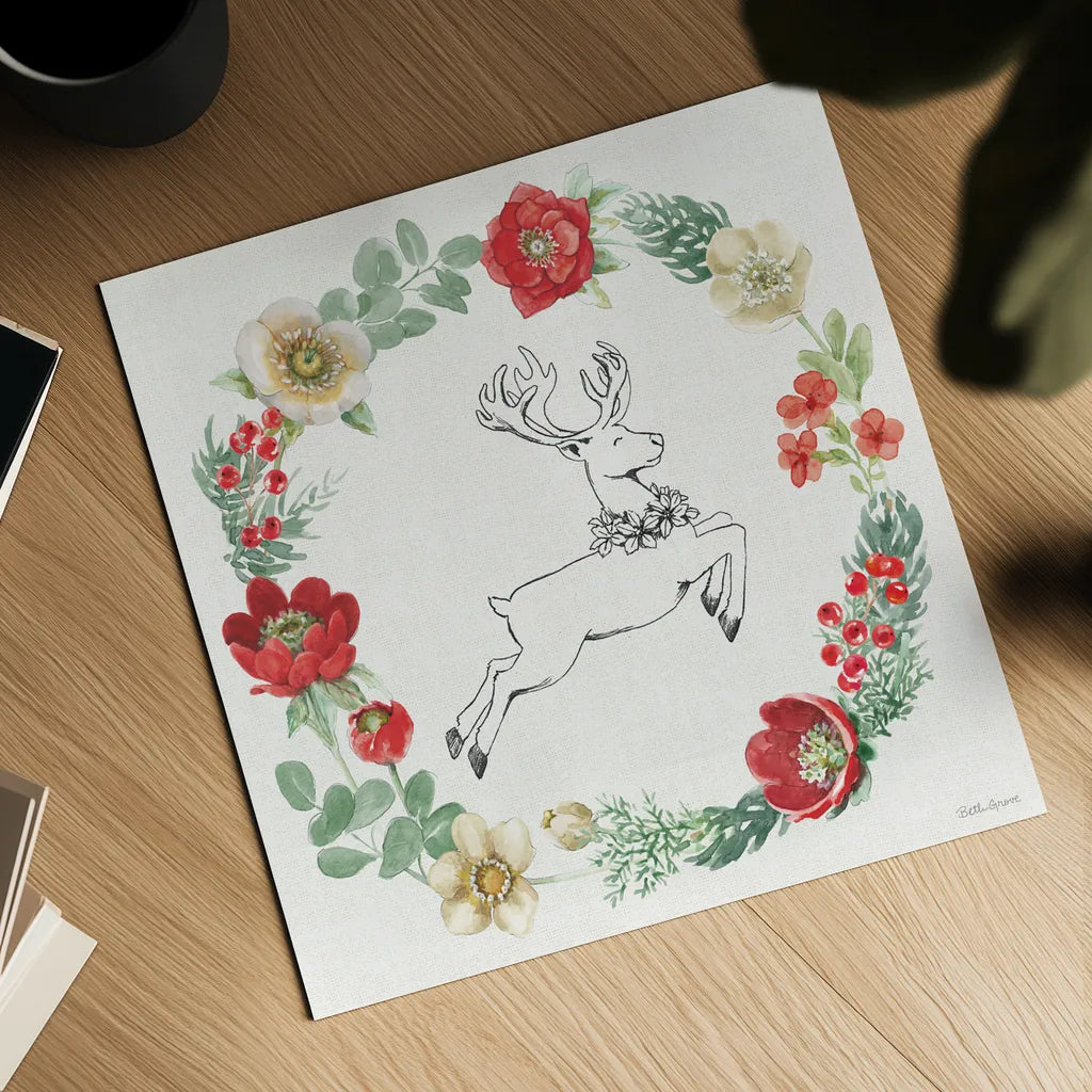 Holiday Traditions VIII by Beth Grove. Shown as a detailed flat fine art print, highlighting archival giclee quality. Available as an archival giclee rolled canvas, fine art paper, or poster print. SKU 86436a.