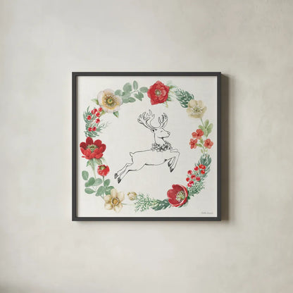 Holiday Traditions VIII by Beth Grove. Shown in a sleek black glass frame for a contemporary gallery look. Available as an archival giclee rolled canvas, fine art paper, or poster print. SKU 86436a.