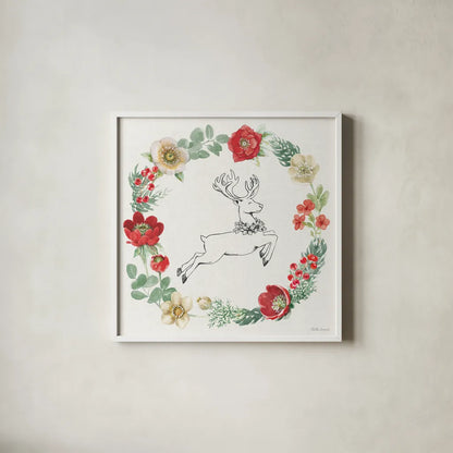 Holiday Traditions VIII by Beth Grove. Shown in a crisp white glass frame for a clean and minimalist style. Available as an archival giclee rolled canvas, fine art paper, or poster print. SKU 86436a.