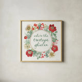 Holiday Traditions X by Beth Grove. Shown in a natural wood glass frame for a timeless modern aesthetic. Available as an archival giclee rolled canvas, fine art paper, or poster print. SKU 86438a.