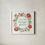 Holiday Traditions X by Beth Grove. Shown in a crisp white glass frame for a clean and minimalist style. Available as an archival giclee rolled canvas, fine art paper, or poster print. SKU 86438a.