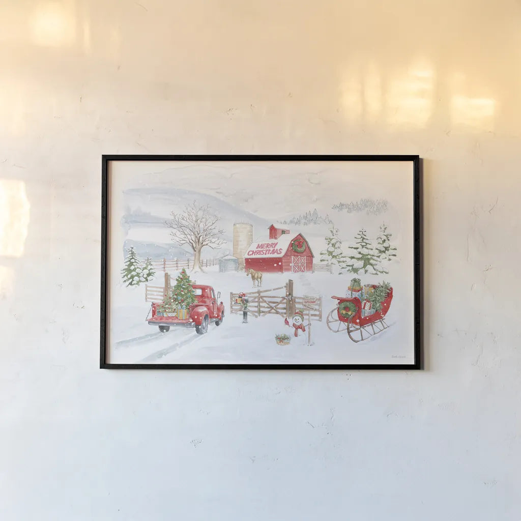 Home For The Holidays I by Beth Grove. shown as a paper print in a black flame. Available as a archival giclee rolled canvas, fine art paper, or poster print. SKU 81705i.